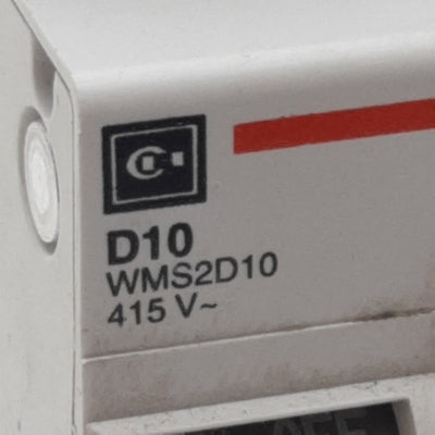 Used Cutler-Hammer WMS2D10 Circuit Breaker, 2-Pole, 10A 240/415VAC, DIN Rail