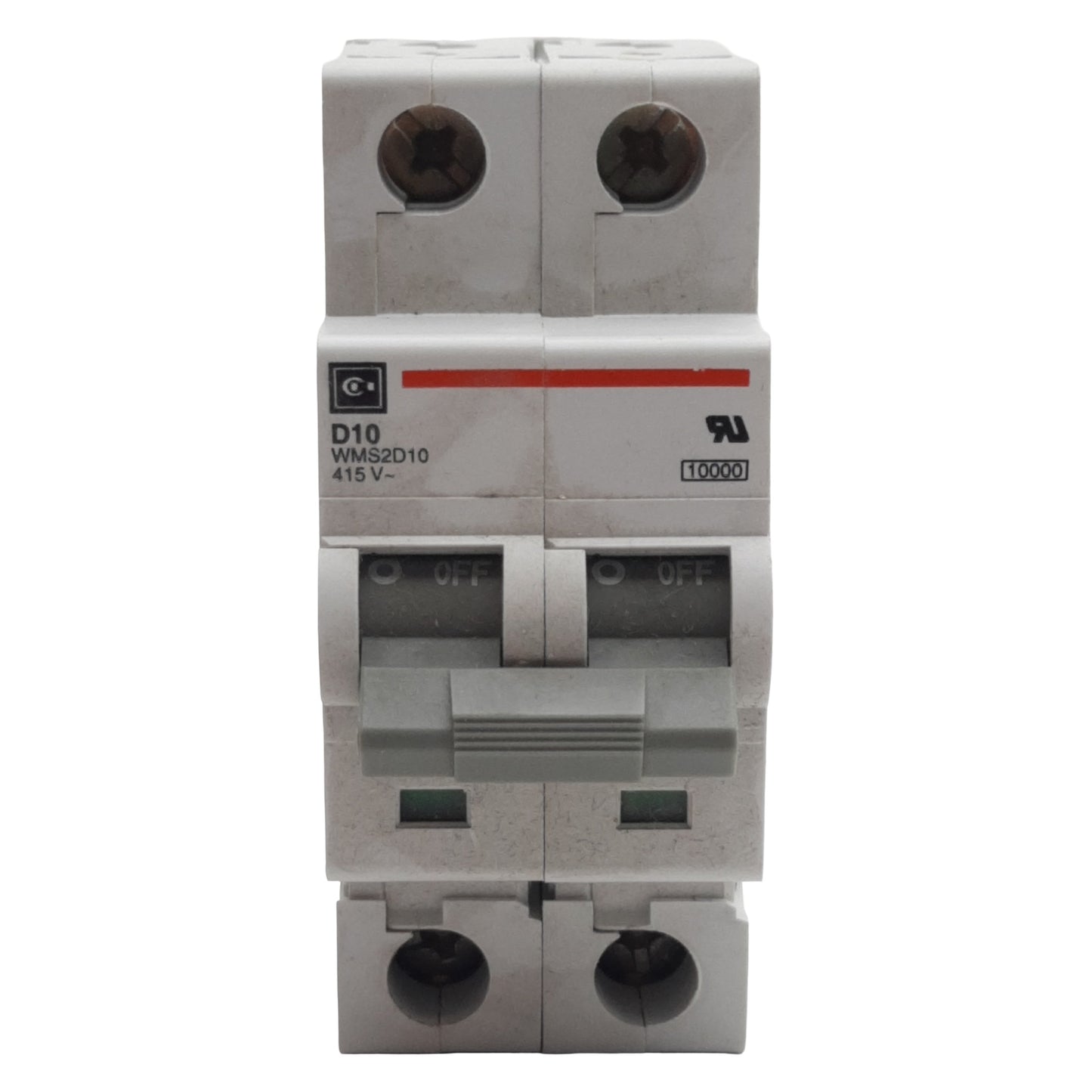 Used Cutler-Hammer WMS2D10 Circuit Breaker, 2-Pole, 10A 240/415VAC, DIN Rail