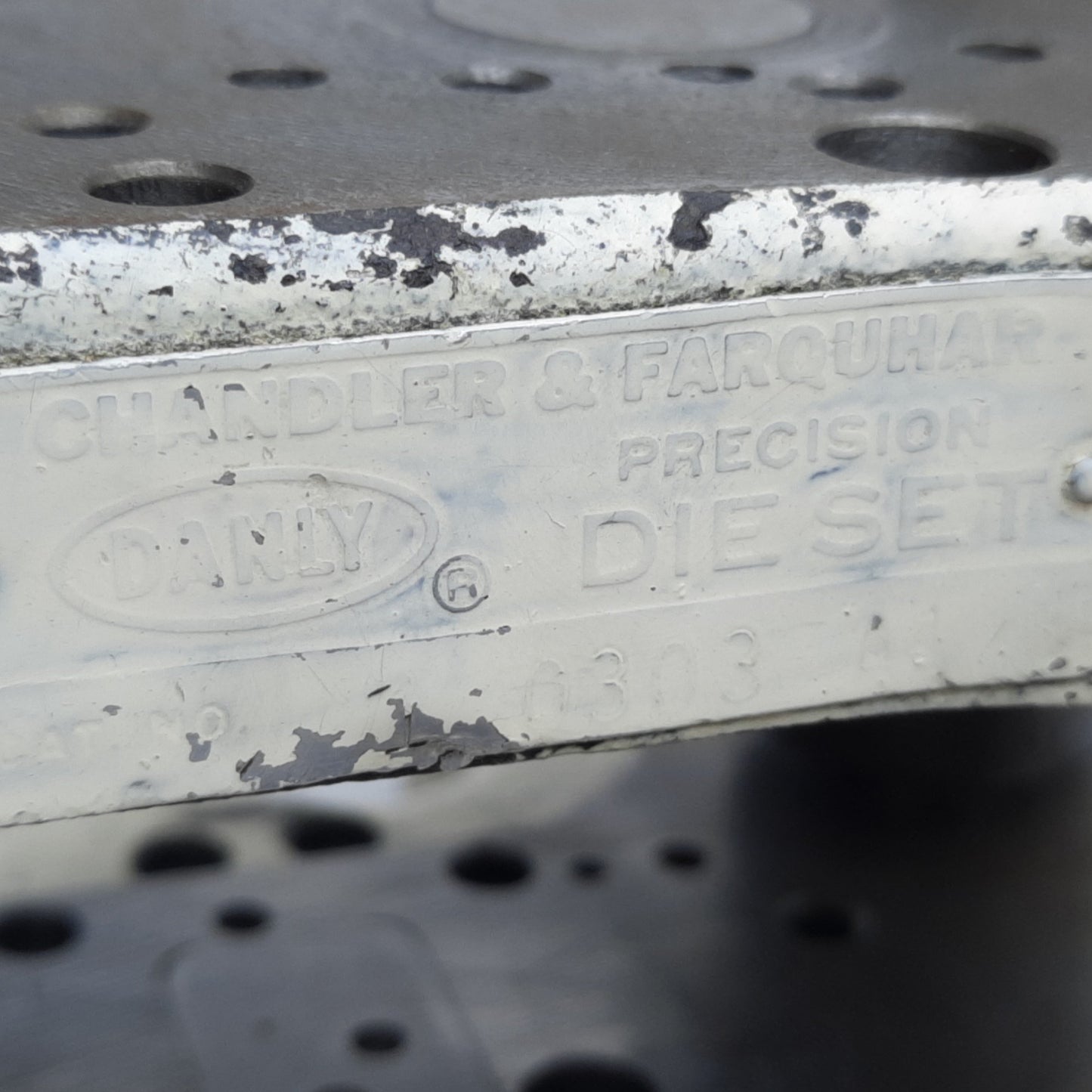 Used Danly 0303-A1 Precision Shoe Die Set, Two Post & Two Shoe, 3" x 3" Shoe, ø3/4"