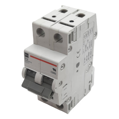 Used Cutler-Hammer WMS2D15 Circuit Breaker, 2-Pole, 15A 240/415VAC, DIN Rail