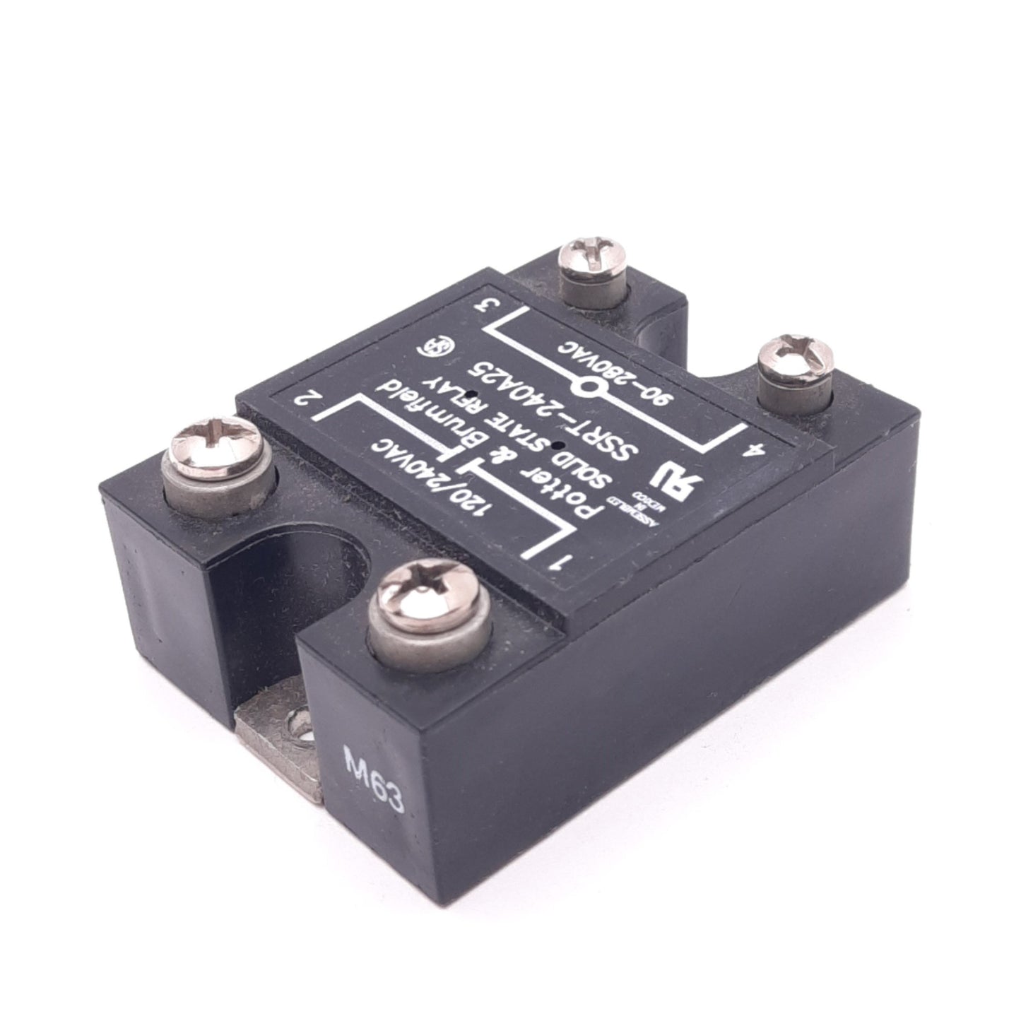 Used Potter & Brumfield SSRT-240A25 Solid State Relay, SPST-NO, 120/240VAC, 90-280VAC