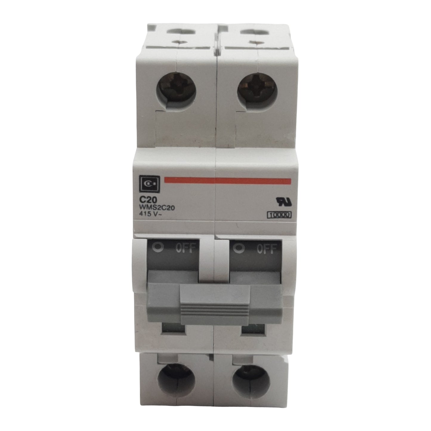 Used Cutler-Hammer WMS2C20 Circuit Breaker, 2-Pole, 20A 240/415VAC, DIN Rail