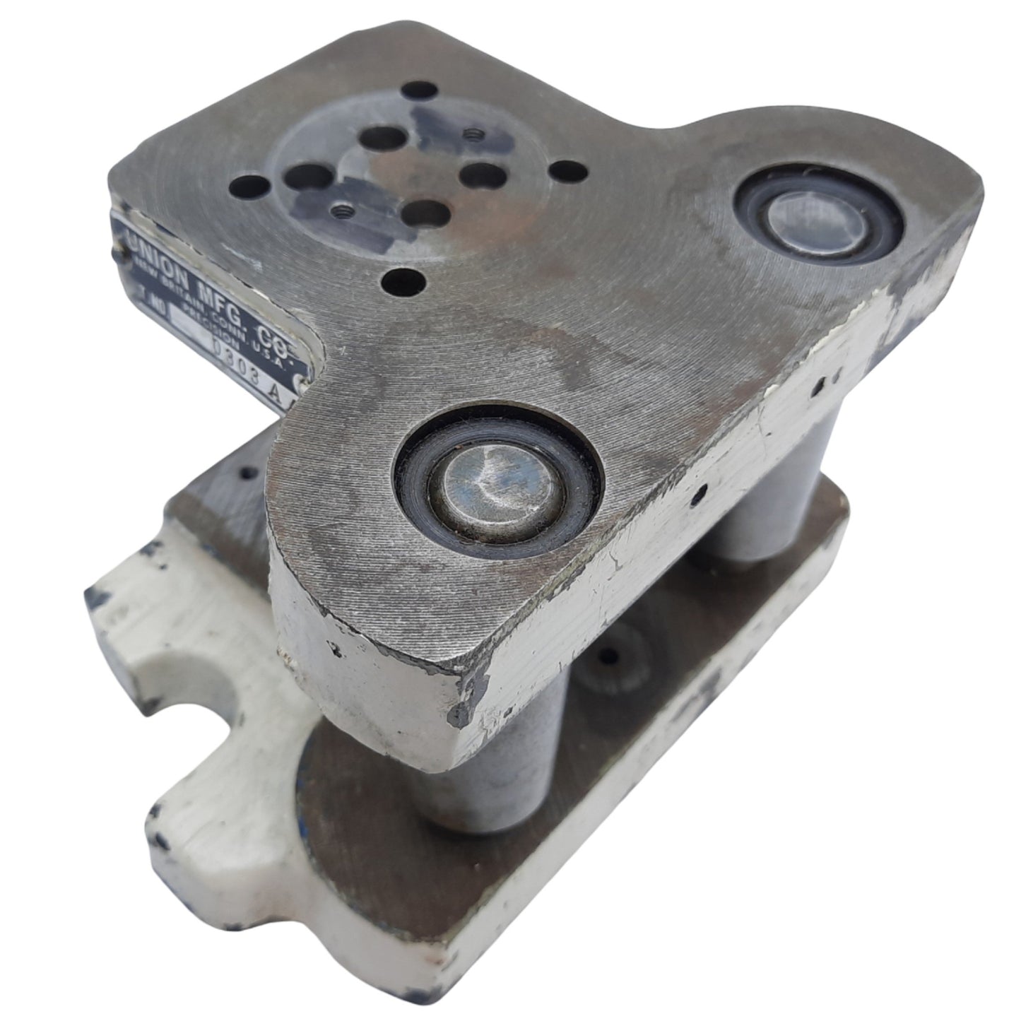 Used Union MFG 0303-AA Die Shoe Set, Two Post & Two Shoe, ø3/4" *Part of Base Broken*