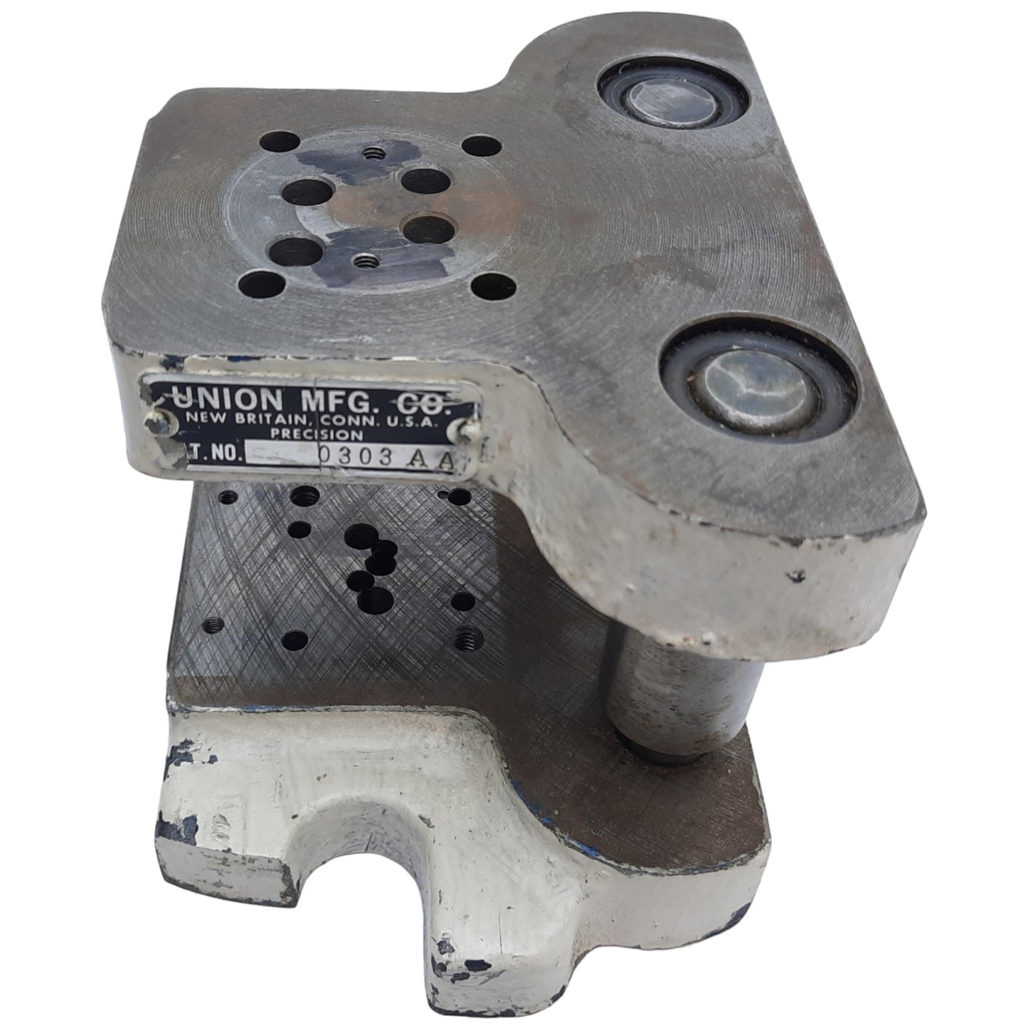 Used Union MFG 0303-AA Die Shoe Set, Two Post & Two Shoe, ø3/4" *Part of Base Broken*