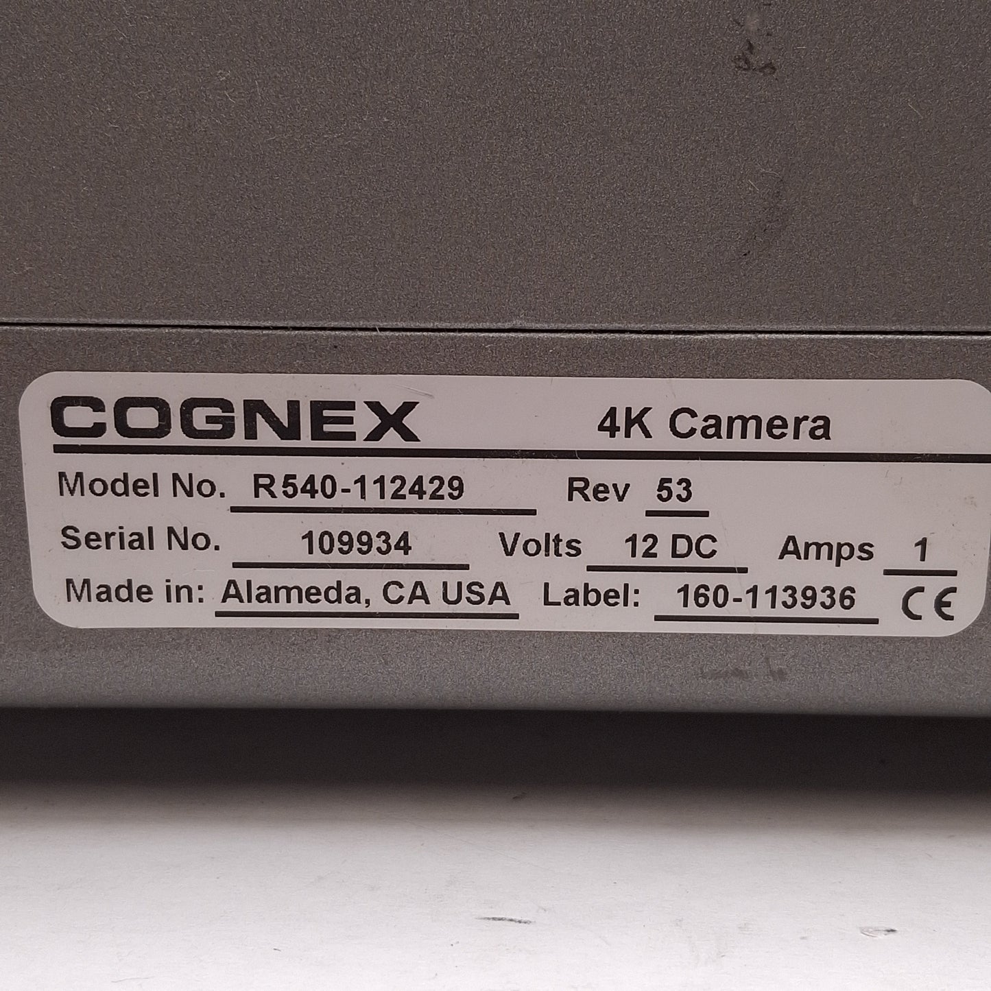 For parts or not working Cognex R540-112429 Rev. 53 Smart View 4K Machine Vision Camera 12VDC *For Parts*