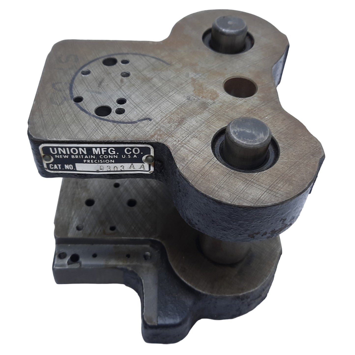 Used Union MFG 0303-AA Die Shoe Set, Two Post & Two Shoe, ø3/4" *Trimmed Shoe Base*