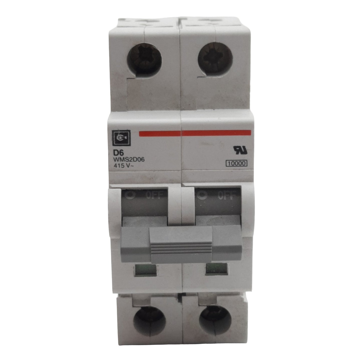 Used Cutler-Hammer WMS2D06 Circuit Breaker, 2-Pole, 6A 240/415VAC, DIN Rail