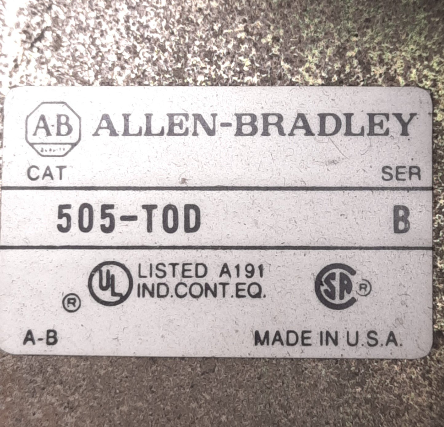 Used Allen Bradley 505-TOD B Reversing Starter, 18A, NEMA 00, 115-120VAC Coil