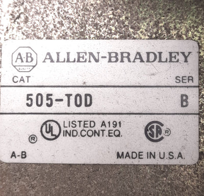 Used Allen Bradley 505-TOD B Reversing Starter, 18A, NEMA 00, 115-120VAC Coil