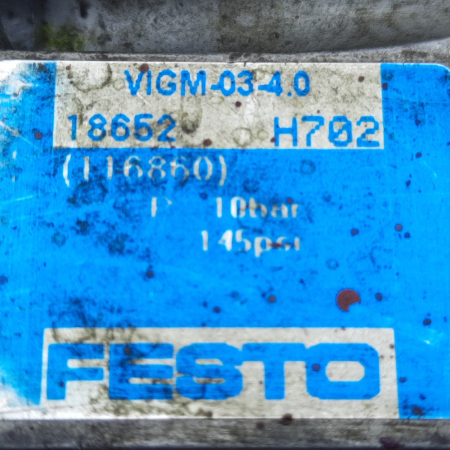Used Festo VIGM-03-4.0 Manifold Block, 2-Positions, Port G1/8, -0.9 to 10 bar, 24V DC