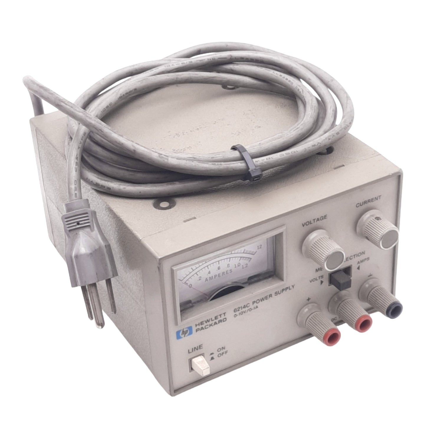 Used Hewlett Packard 6214C Adjustable Power Supply, 115VAC In, 0-10V/0-1A Out