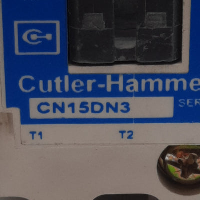 Used Eaton Cutler-Hammer CN15DN3 Contactor, 3-Pole 1N.O., 27A 600VAC, 110/120VAC Coil