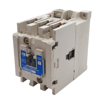 Used Eaton Cutler-Hammer CN15DN3 Contactor, 3-Pole 1N.O., 27A 600VAC, 110/120VAC Coil