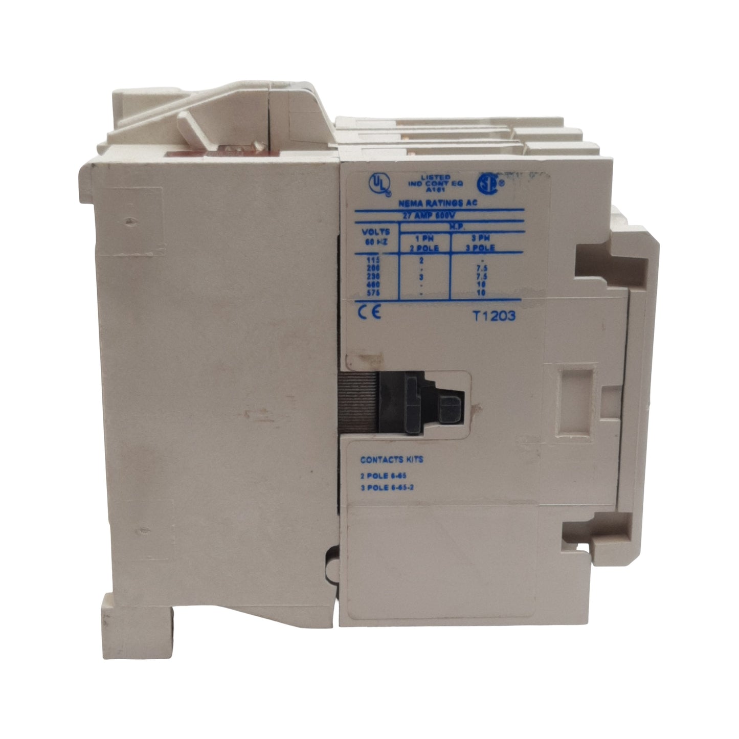 Used Eaton Cutler-Hammer CN15DN3 Contactor, 3-Pole 1N.O., 27A 600VAC, 110/120VAC Coil