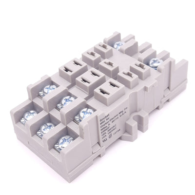 New Dayton 5X853F Relay Socket, 11-Pin, 300VAC 10A Max, DIN Rail Mount