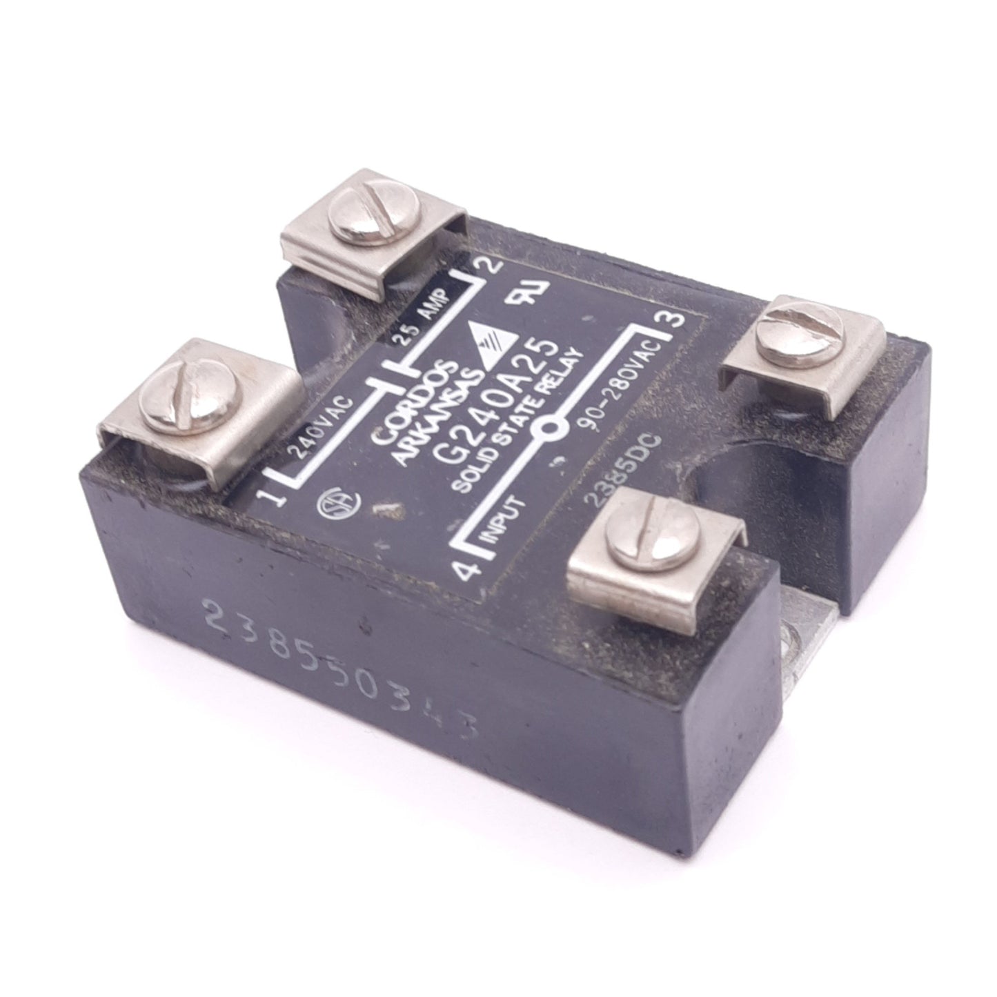 Used Gordos G240A25 Solid State Relay, 240VAC 25A Max, 90-280VAC Input