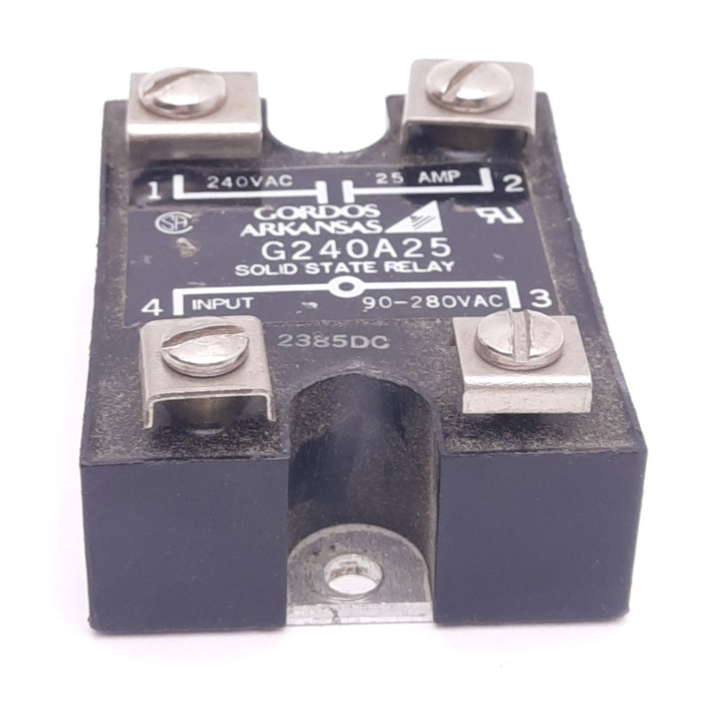 Used Gordos G240A25 Solid State Relay, 240VAC 25A Max, 90-280VAC Input