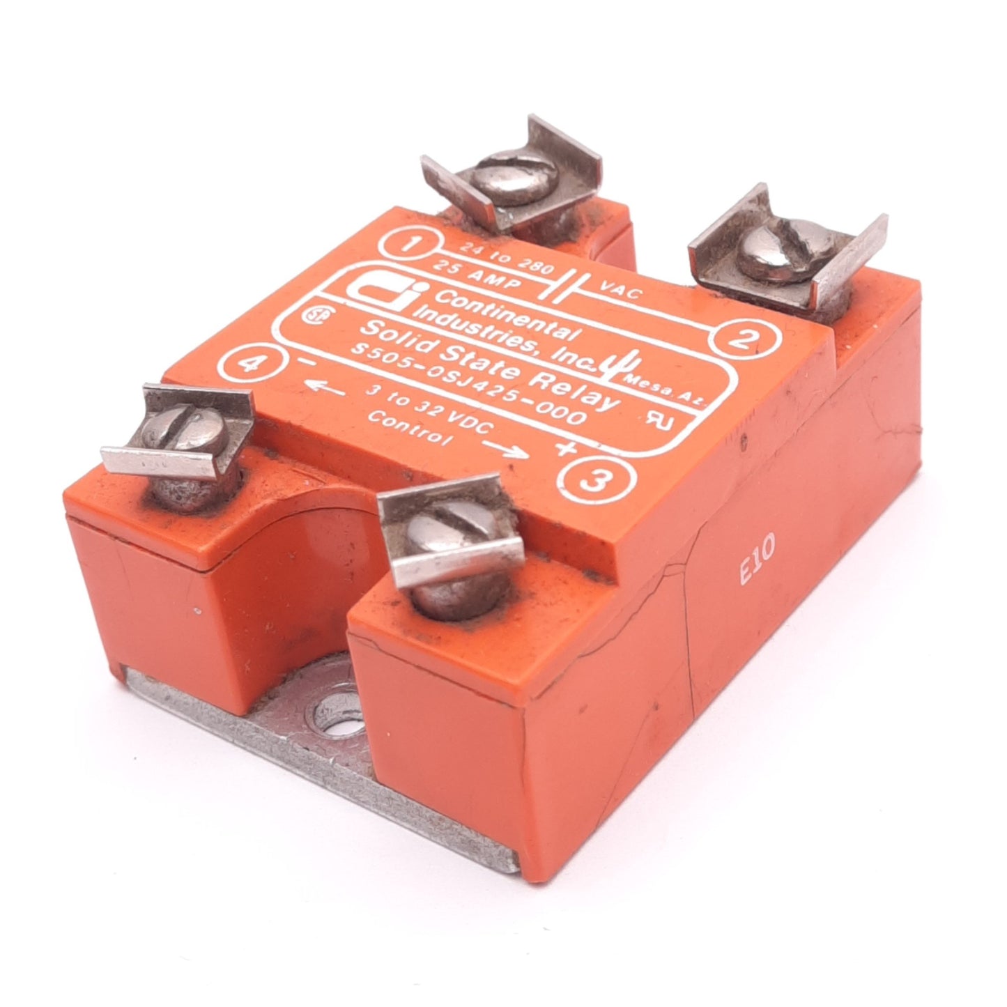 Used Continental S505-0SJ425-000 Solid State Relay, 24-280VAC 25A, 3-32VDC Control