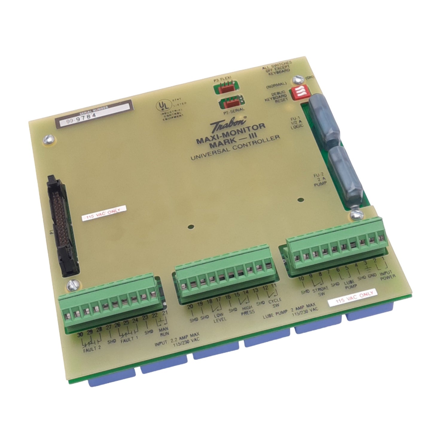 Used Trabon 163-310-000 LUBRIQUIP Maxi-Monitor Mark-III Universal Controller, 115VAC