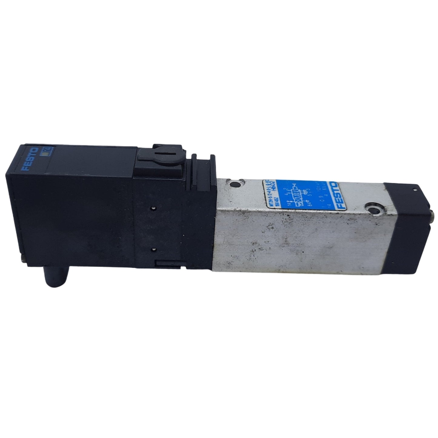 Used Festo MT2H-5/2-4.0-L-S-VI Pneumatic Solenoid Valve, 5/2-Way, 0.9-10 bar, 24V DC
