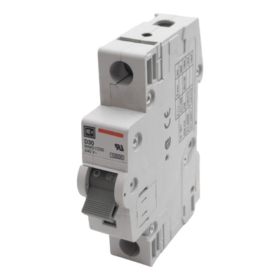 Used Cutler-Hammer WMS1D30 Circuit Breaker, 1-Pole, 30A 240/415VAC, DIN Rail