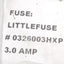 Used Lot of 15 Littelfuse 0326003HXP Time Delay Inline Fuse Type 3AB, 250VAC 3A
