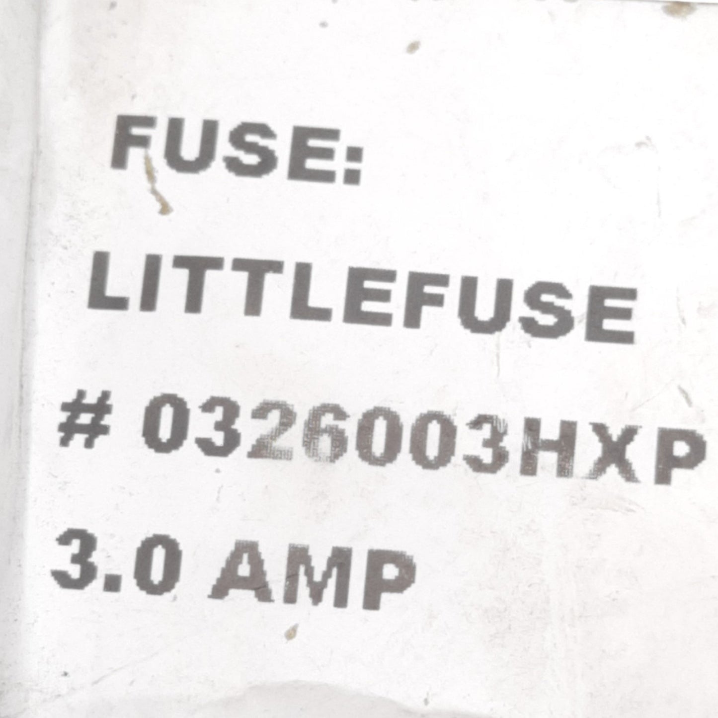 Used Lot of 15 Littelfuse 0326003HXP Time Delay Inline Fuse Type 3AB, 250VAC 3A