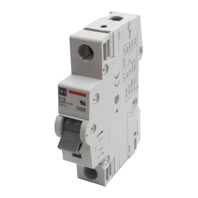 Used Cutler-Hammer WMS1C15 Circuit Breaker, 1-Pole, 15A 240/415VAC, DIN Rail