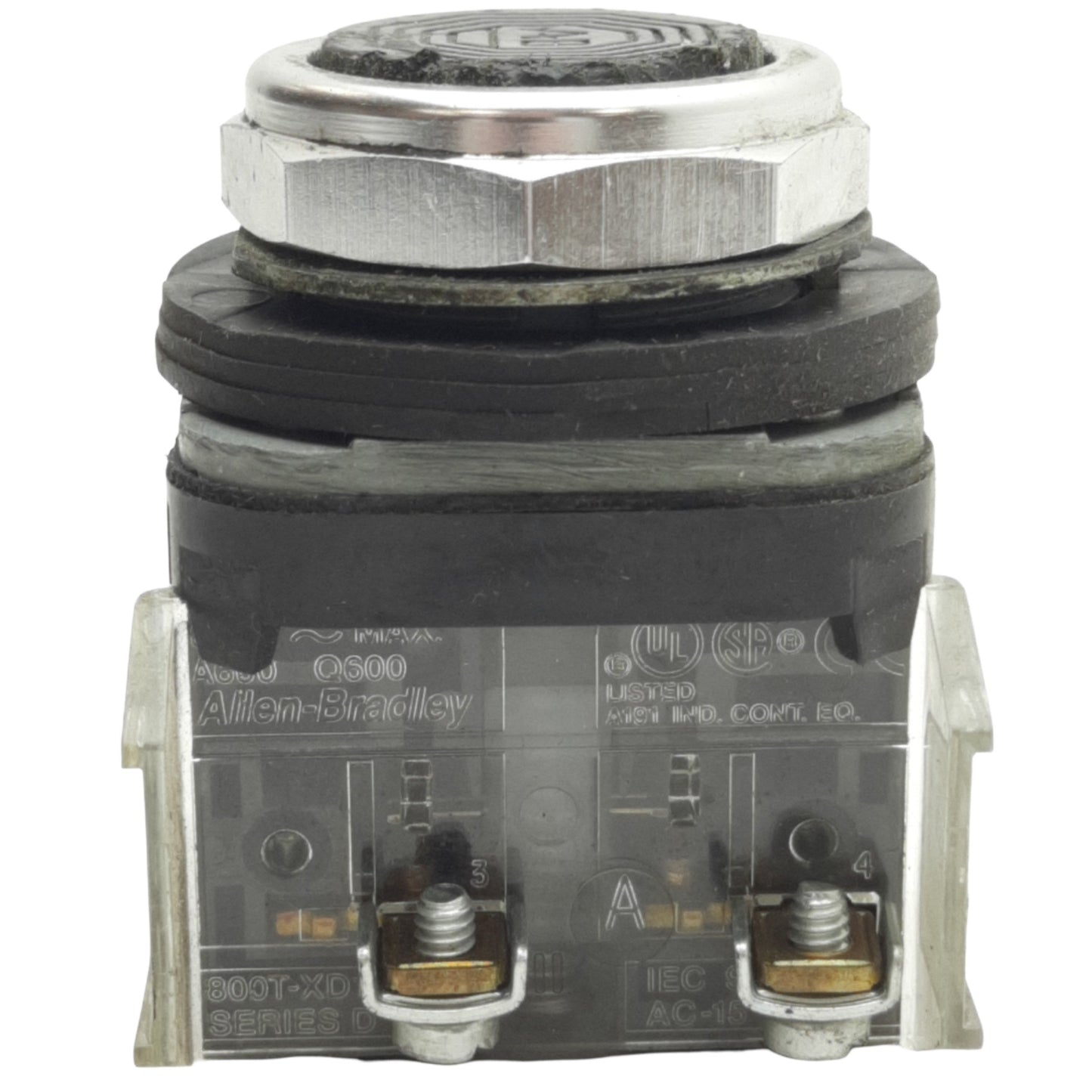 Used Allen Bradley 800T-A2A1 Momentary Black Push Button ø30mm, 1NCLB 2NO, 600V Max