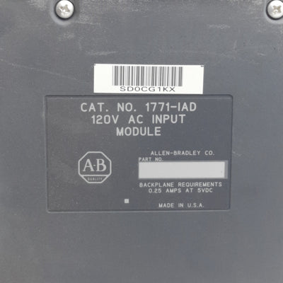 Used Allen Bradley 1771-IAD AC/DC Input Module, 16-Inputs, 120VAC/125VDC
