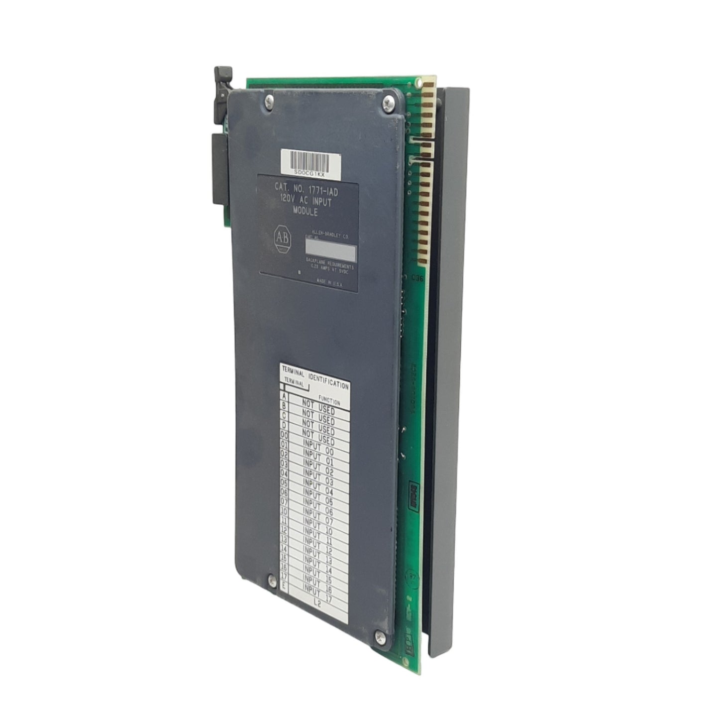 Used Allen Bradley 1771-IAD AC/DC Input Module, 16-Inputs, 120VAC/125VDC