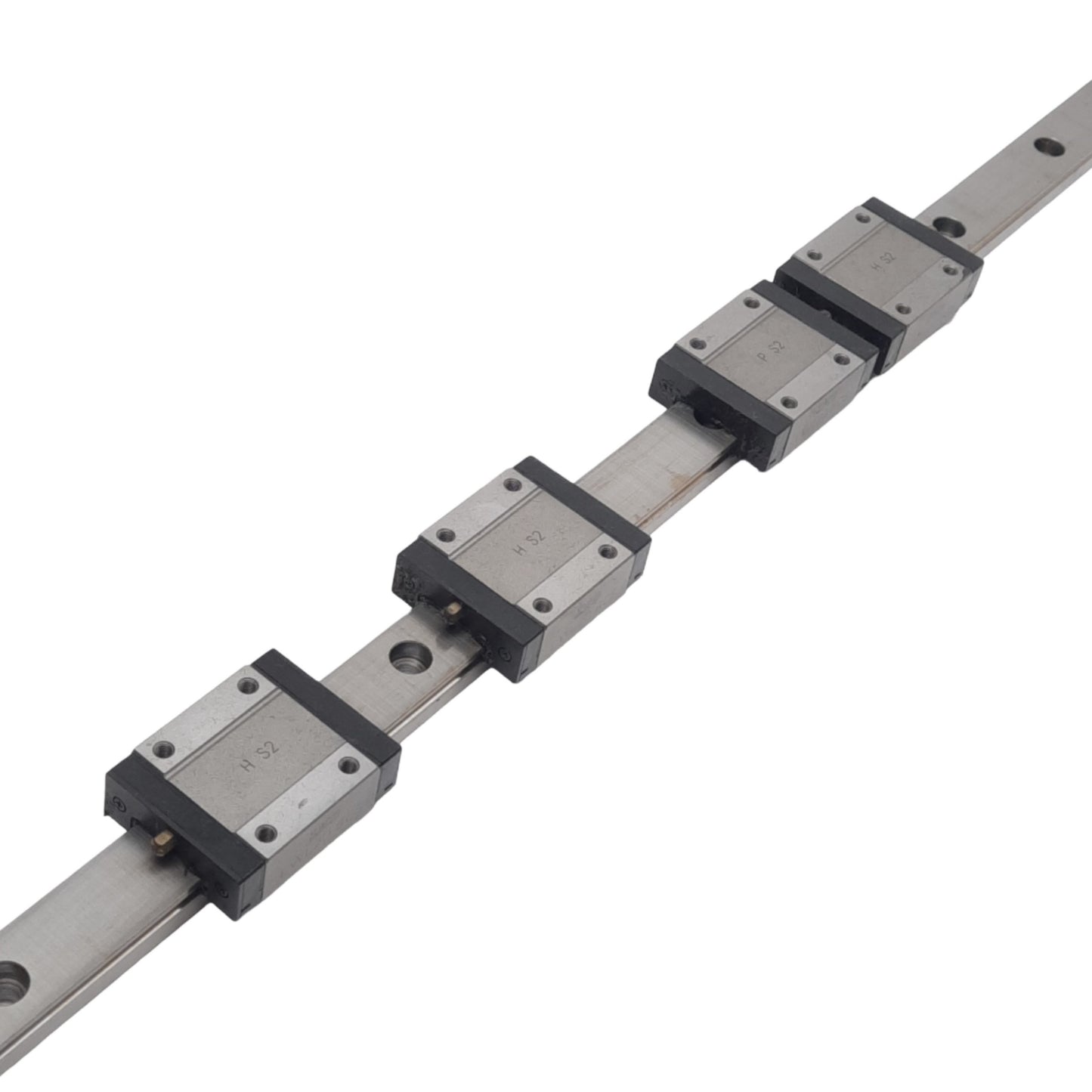 Used IKO LWL20BCS (4x) Linear Guide Blocks w/ 20x960mm Rail, 40x50mm Block, 9080N Max