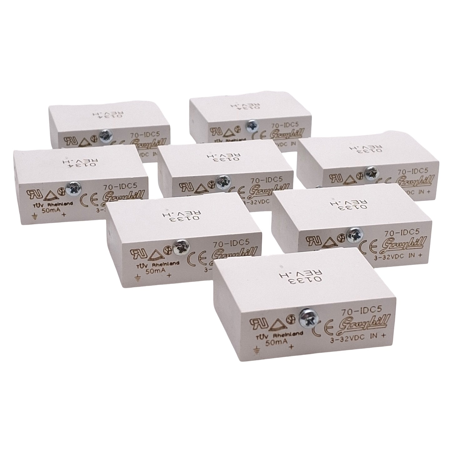 Used Lot of 8 Grayhill 70-IDC5 Digital Relay Input Module, 3-32VDC Input, 5VDC Output