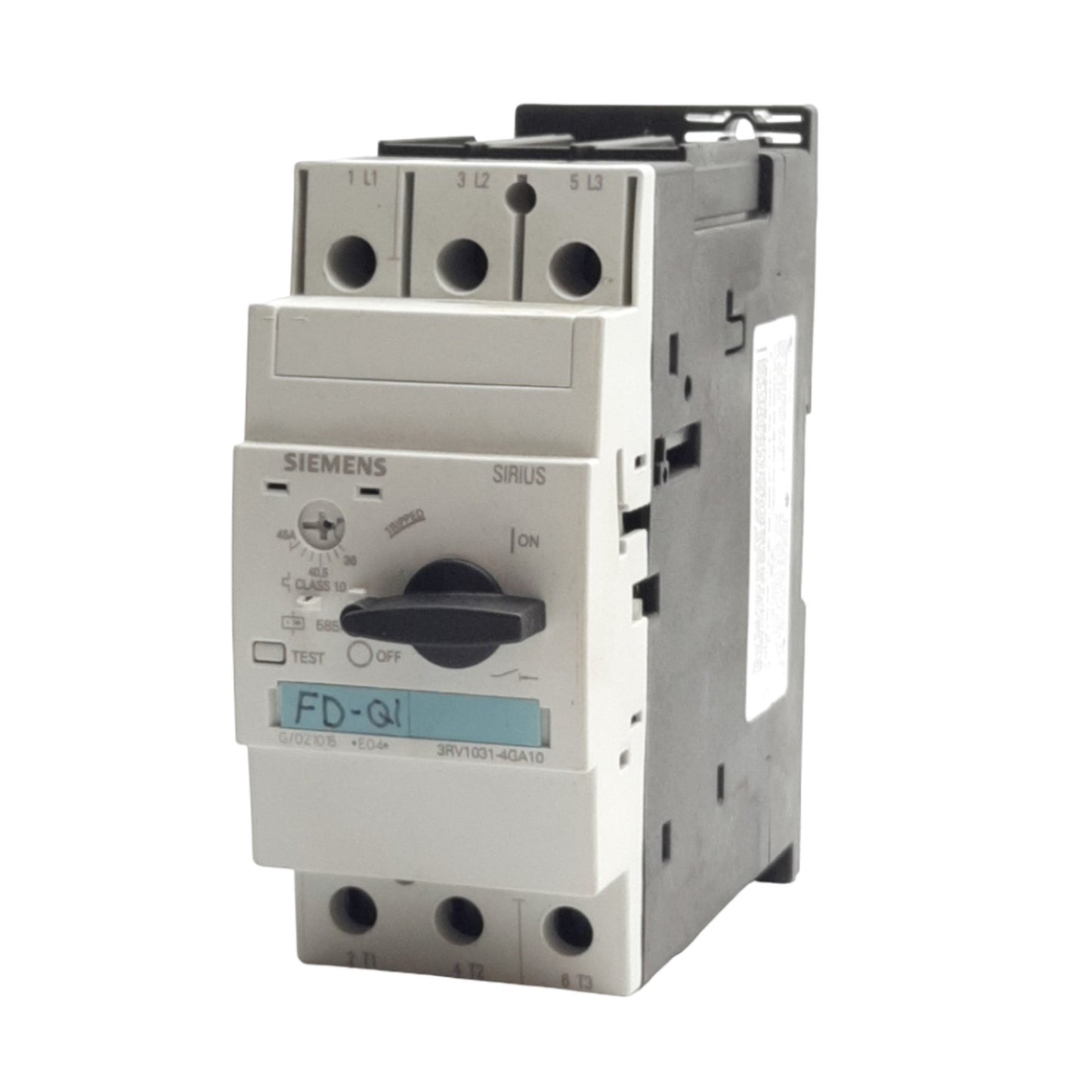 Used Siemens 3RV1031-4GA10 Motor Protection Circuit Breaker, 3-Pole, 36-45A 600VAC