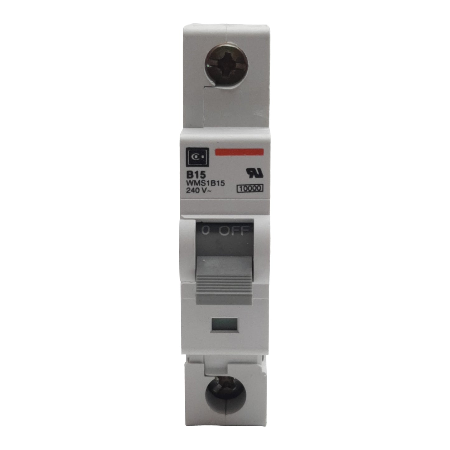 Used Lot of 2 Cutler-Hammer WMS1B15 Circuit Breaker, 1-Pole, 15A 240/415VAC, DIN Rail