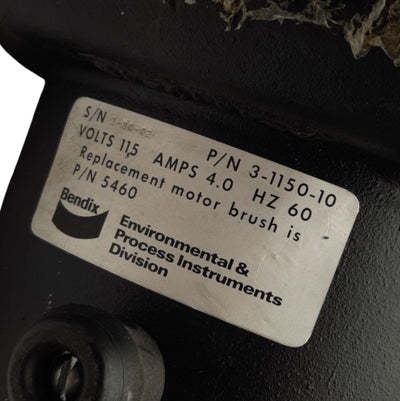Used Bendix 3-1150-10 Brushed Air Sampler, 115VAC Supply Voltage, 65CFM, w/ Gauge