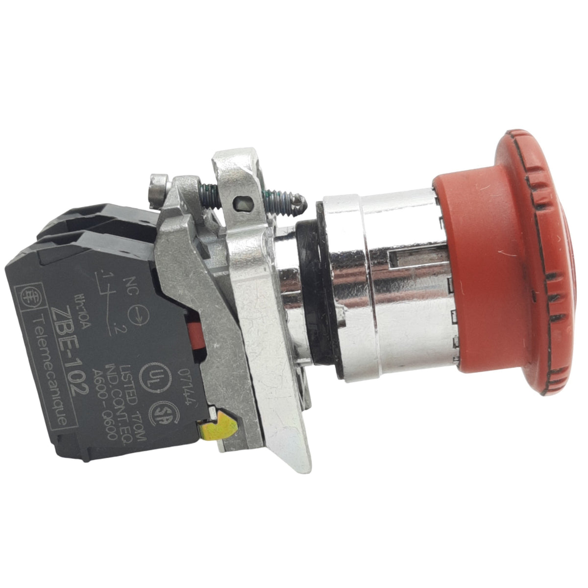 Used Schneider Electric XB4BS8444 Red Turn To Release E-Stop, ø22mm, 2NC, 600V Max