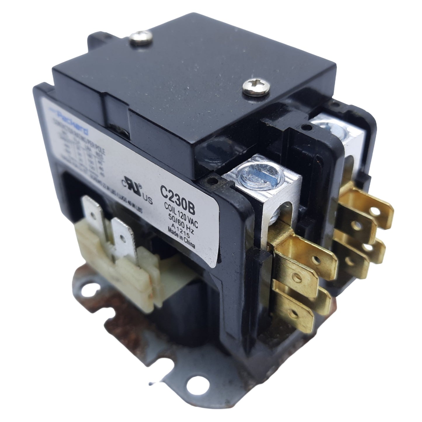 Used Lot of 2 Packard C230B Definite Purpose Contactor 2-Poles, Coil 120V AC *Rusted*