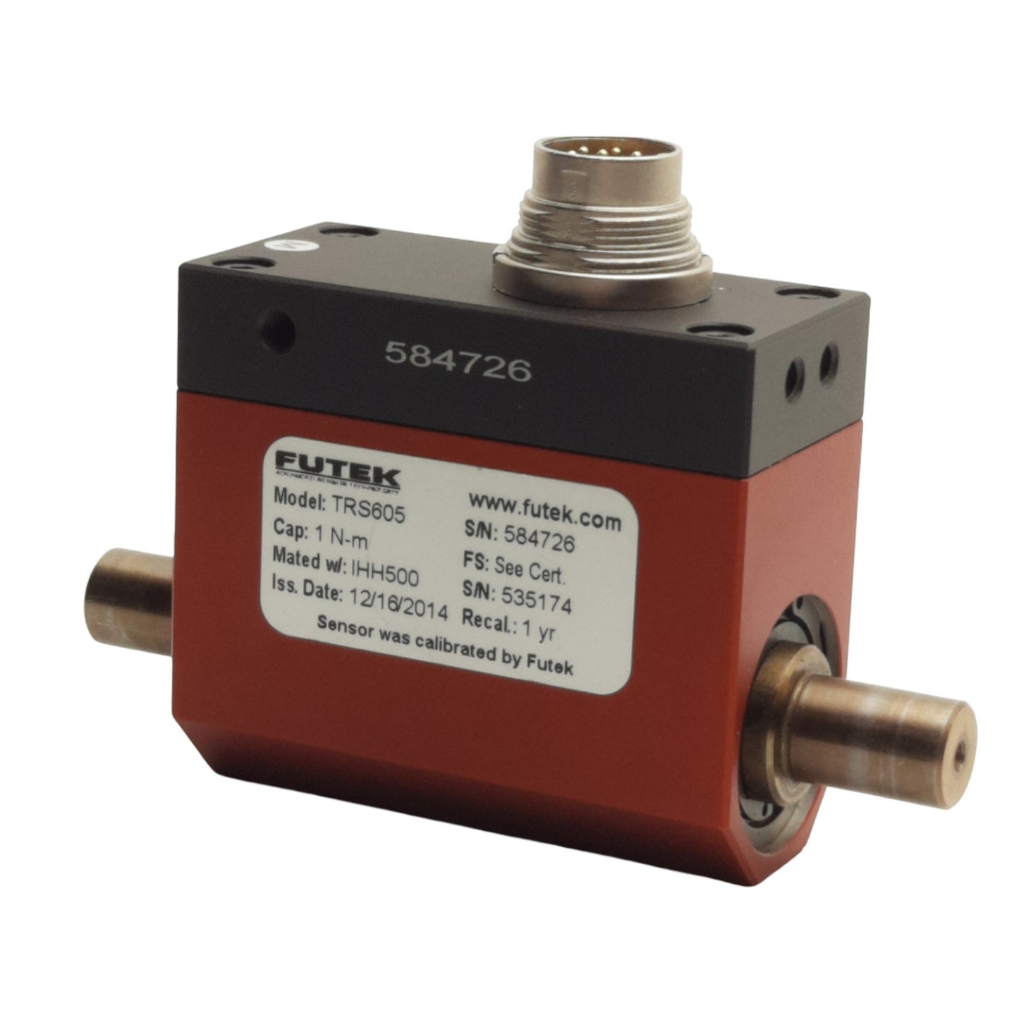 Used Futek TRS605 FSH05052 Rotary Torque Sensor, 1N-m Capacity, ø10mm Shaft, 7000RPM