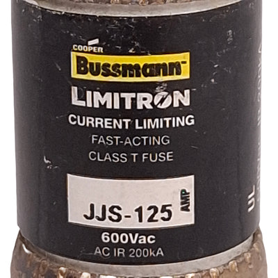 Used Cooper Bussmann JJS-125 Limitron Current Limiting Fuse, Class T, 125A 600VAC