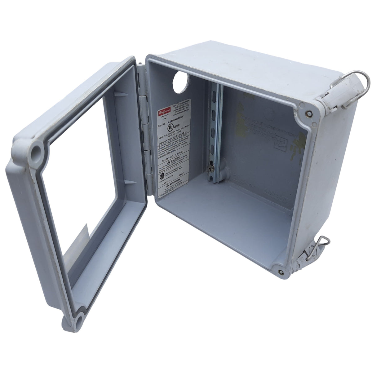 Used Hoffman A-664CHQRFGW Window Cover Type 4X Enclosure, Size 6" x 6" x 4"