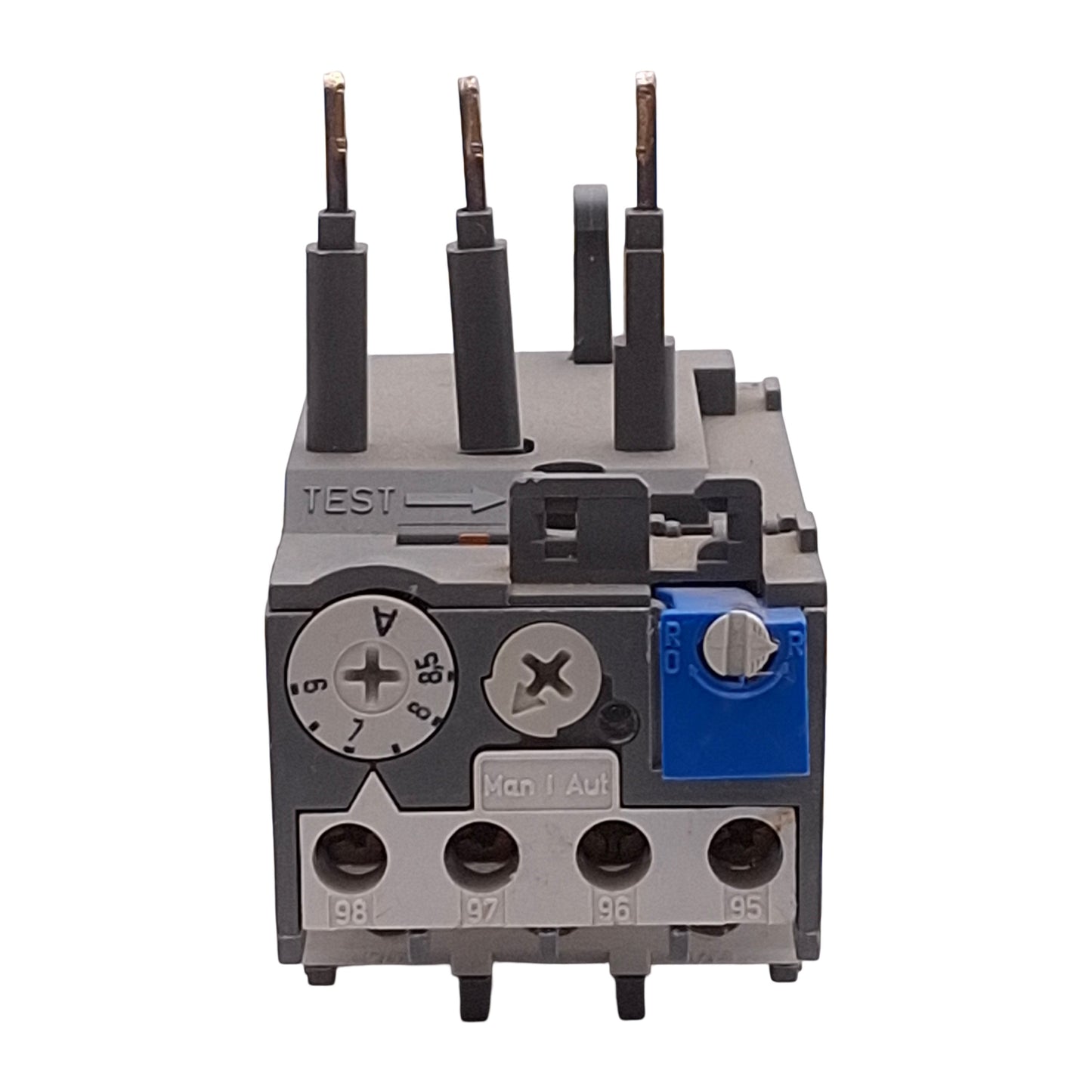 Used ABB TA25DU-8.5M Thermal Overload Relay, 3-Pole, 1NC + 1NO Aux, 6-8.5A, 600VAC