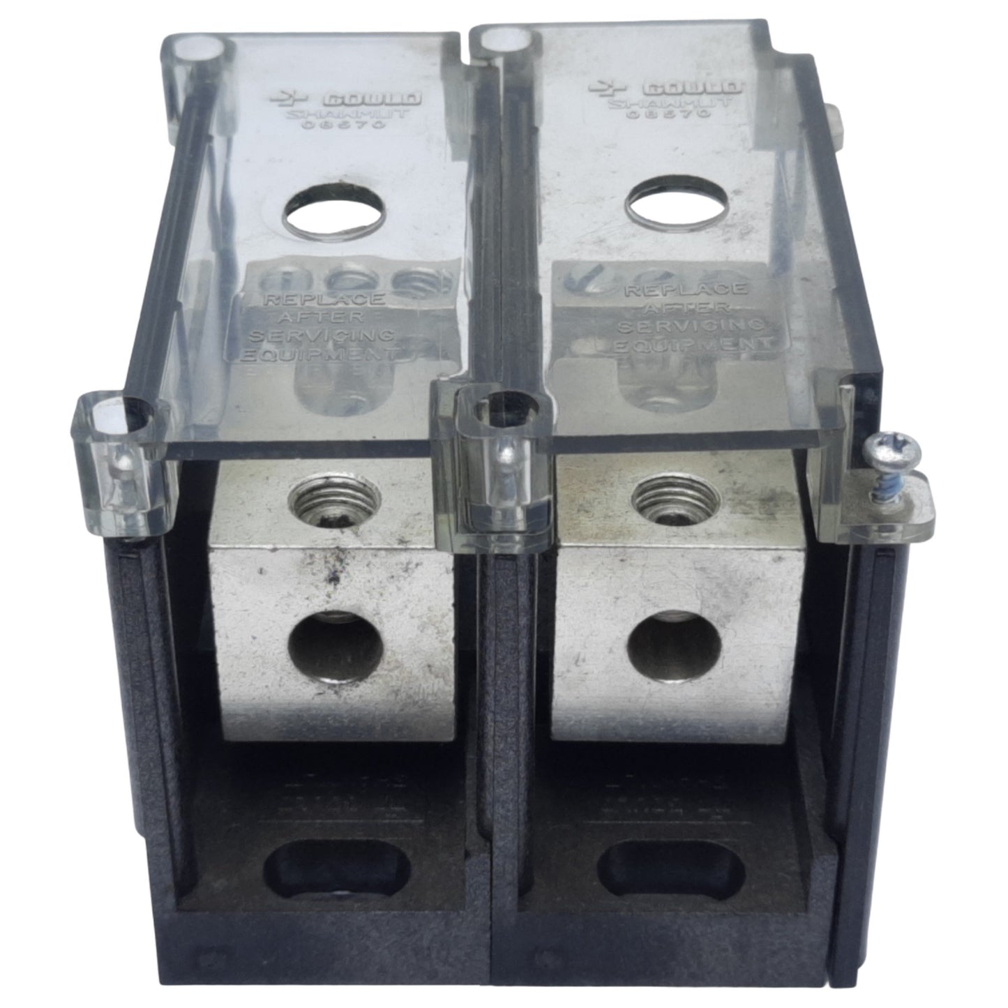 Used Burndy BDB-16-2/0-3 Power Distribution Block, 3-Pole, Run 2/0-12 AWG, 195A 600V