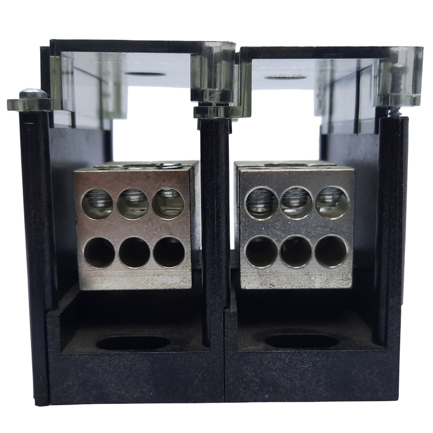 Used Burndy BDB-16-2/0-3 Power Distribution Block, 3-Pole, Run 2/0-12 AWG, 195A 600V