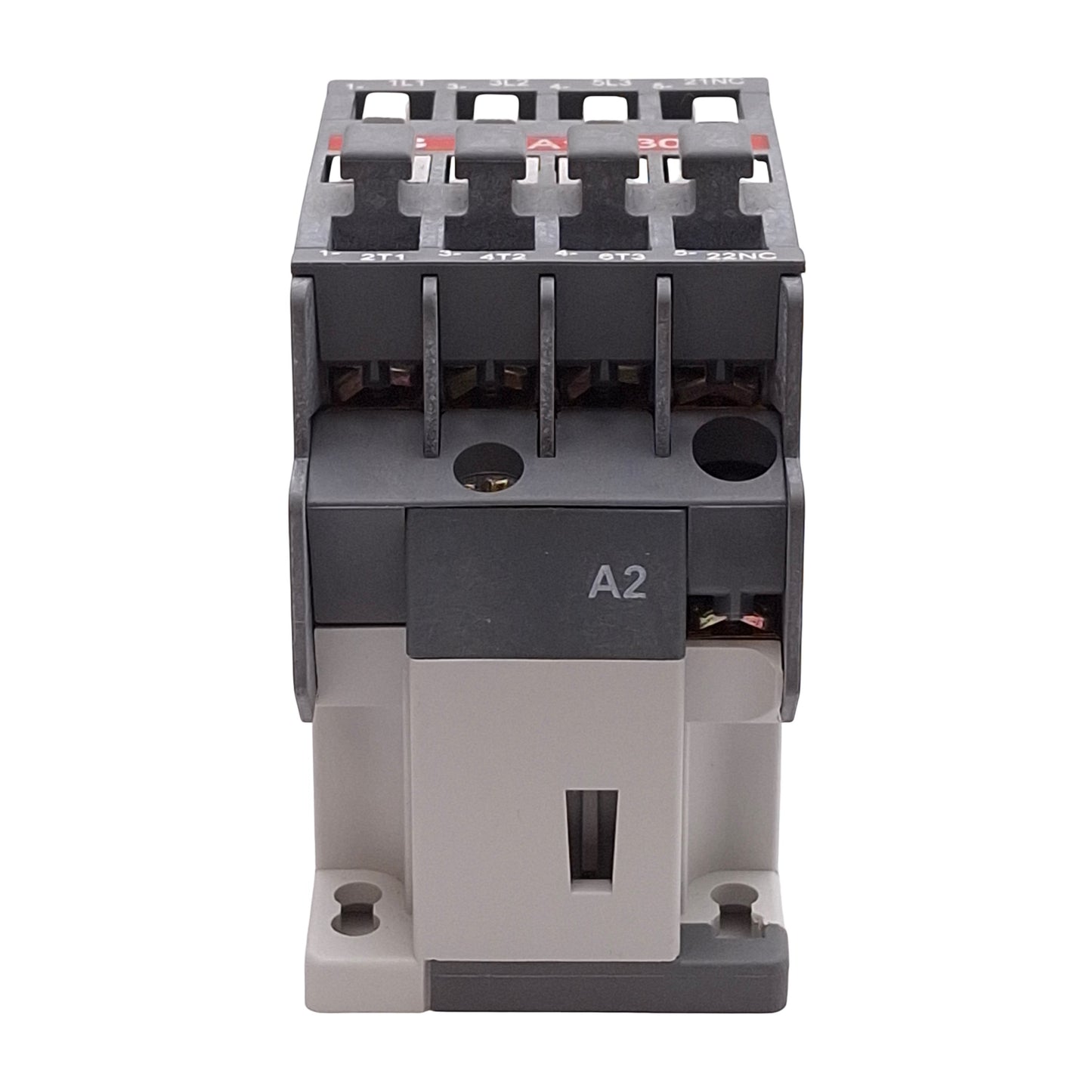 Used ABB A12-30-01 Contactor, 3-Pole + 1NC Aux, 28A, 10HP @ 600VAC, 110-120VAC Coil