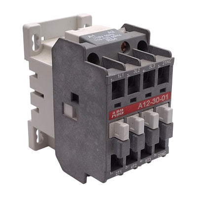 Used ABB A12-30-01 Contactor, 3-Pole + 1NC Aux, 28A, 10HP @ 600VAC, 110-120VAC Coil