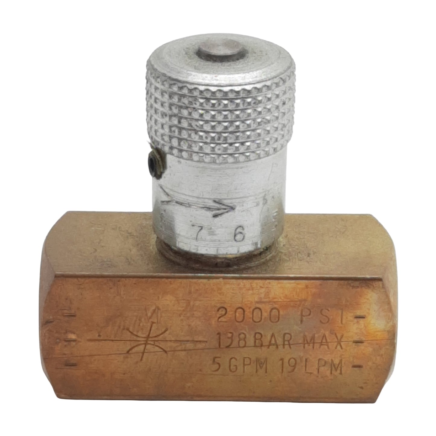 Used Parker N400B In-Line Needle Valve, 1/4in NPT Female, 2000psi Max, 19L/min