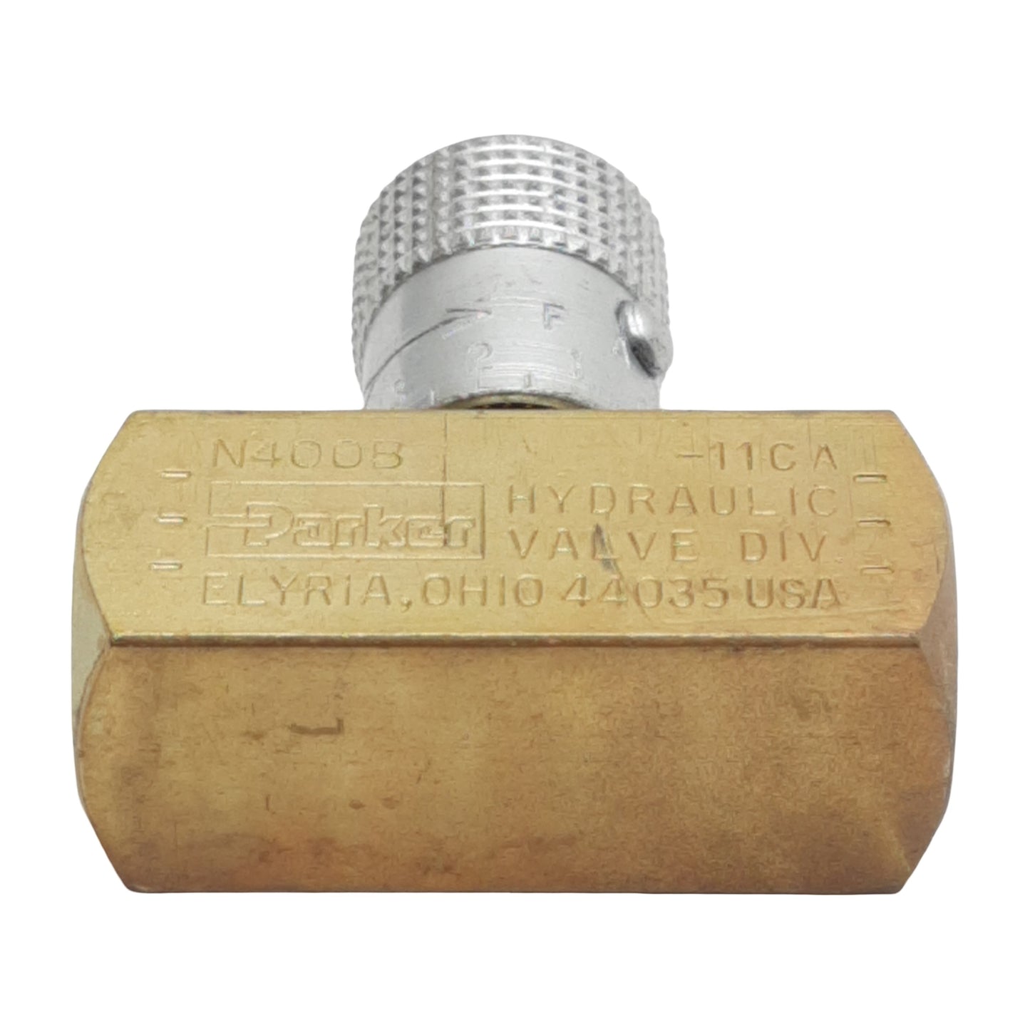 Used Parker N400B In-Line Needle Valve, 1/4in NPT Female, 2000psi Max, 19L/min