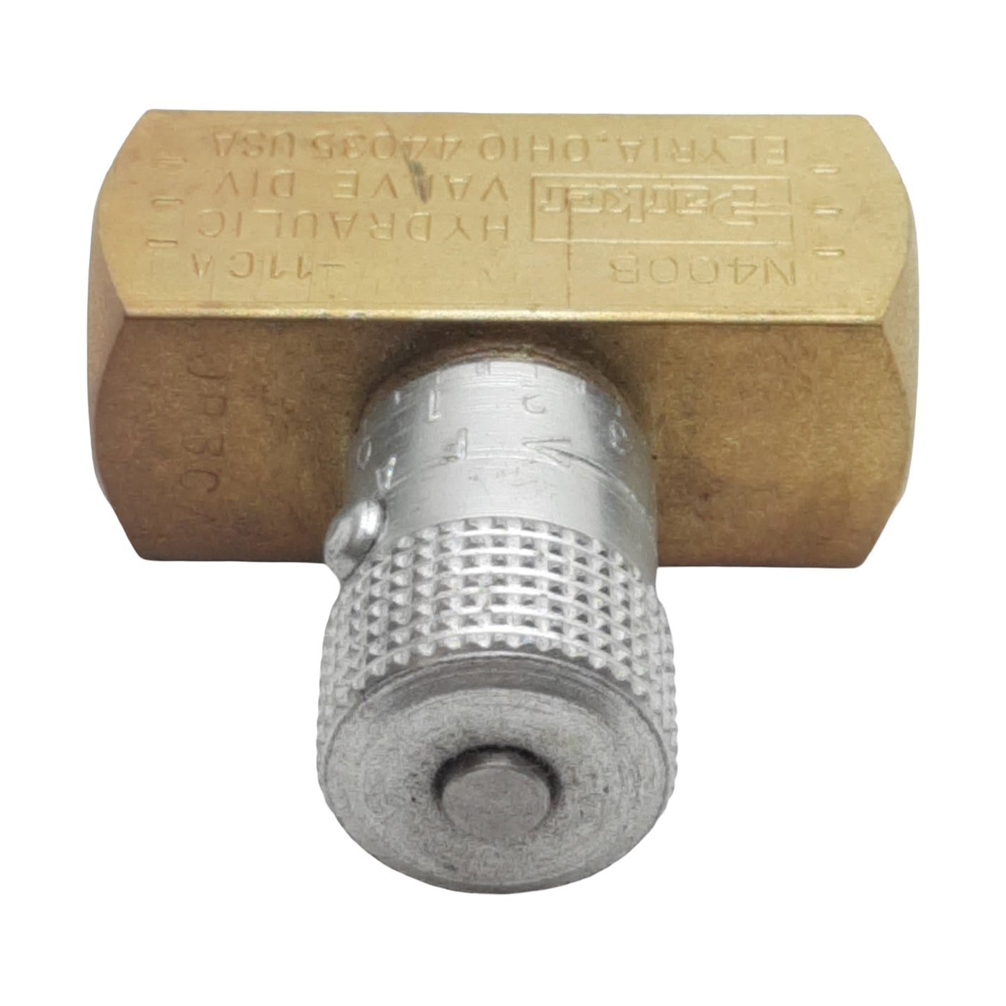 Used Parker N400B In-Line Needle Valve, 1/4in NPT Female, 2000psi Max, 19L/min