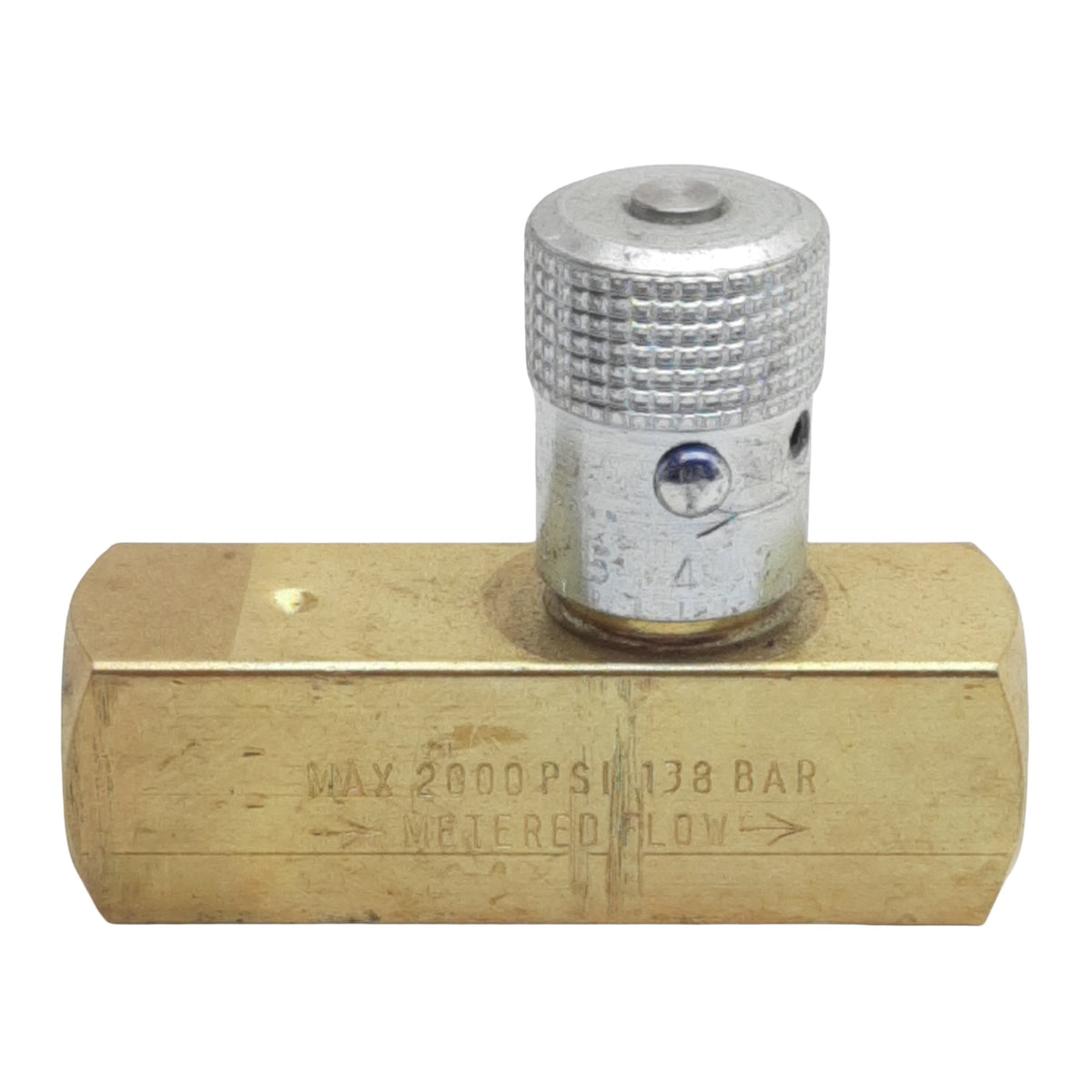 Used Parker PF400B In-Line Needle Valve, 1/4in NPT Female, 2000psi Max, 5gal/min